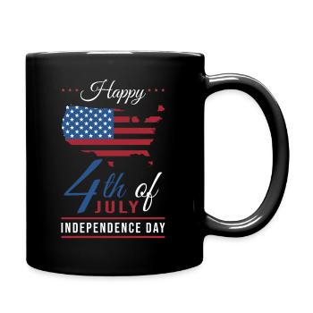 4th July Independence Day USA - Full Colour Mug - black - Right