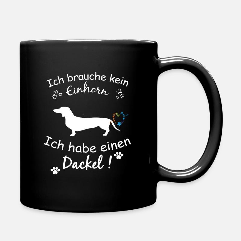 Dackel Hund - Dackel - Tasse einfarbig - Schwarz