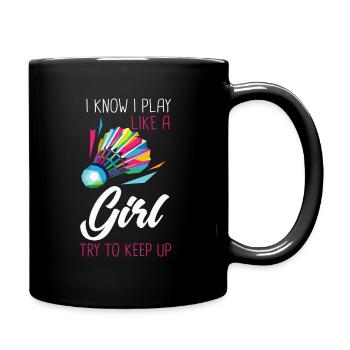 Badminton Badminton Badminton Player Ball Sport - Full Colour Mug - black - Right