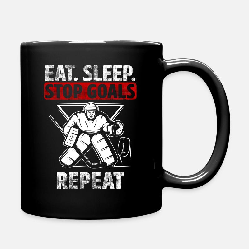 Retro Eishockey Spieler Tore stoppen Torwart - Tasse einfarbig - Schwarz