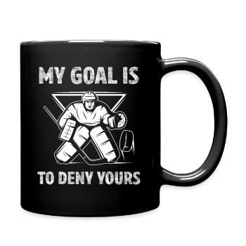 Eishockey Spieler Torwart Spruch - Tasse einfarbig - Schwarz - Rechts