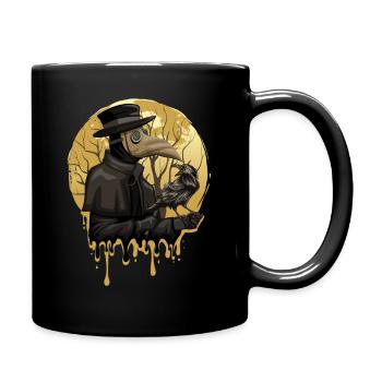 Black Krähe Death Plague Doctor Okkultes Rabe Goth - Tasse einfarbig - Schwarz - Rechts
