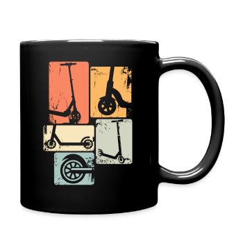 Scooter Roller Stunt Retro Tretroller - Tasse einfarbig - Schwarz - Rechts