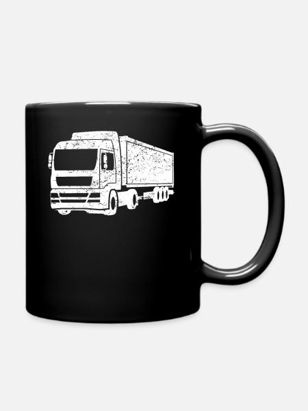 Camion routier camion cadeau - Mug uni - noir