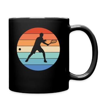 Tennis tennis accessoires cadeau rétro - Mug uni - noir - Droite