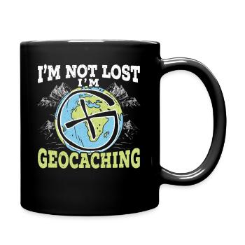 Je ne suis Pas Perdu, Je suis Geocacher - Mug uni - noir - Droite