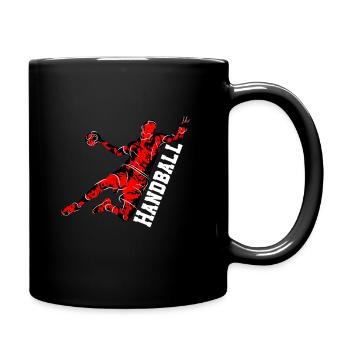 Handballer Kreisläufer Handballspieler Handball - Tasse einfarbig - Schwarz - Rechts