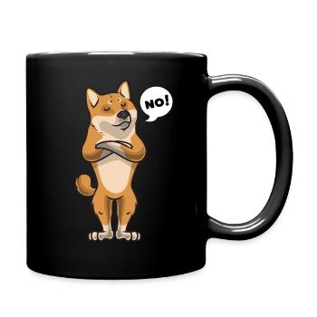 Sturer Shiba Inu Hund lustig Shiba-ken - Tasse einfarbig - Schwarz - Rechts