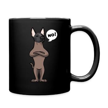 Sturer Xoloitzcuintle Hund - Tasse einfarbig - Schwarz - Rechts