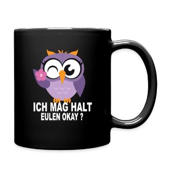 eulen geschenkeEulen Geschenke - Ich Mag Halt Eule - Tasse einfarbig - Schwarz - Rechts