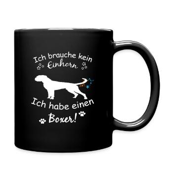 Boxer Hund - Deutscher Boxer - Tasse einfarbig - Schwarz - Rechts