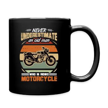 Never Understimate Old Man Is Riding Motorcycle - Mug uni - noir - Droite