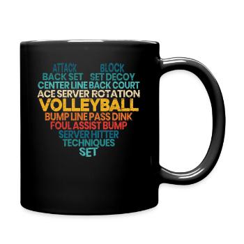 Volleyball Word Cloud Ball Sport Volleyball Player - Full Colour Mug - black - Right