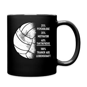 Volleyball coach with a passion Volleyball - Full Colour Mug - black - Right