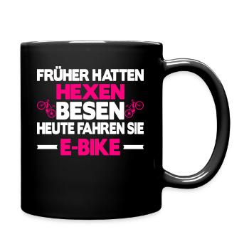 e-bike fahrrad elektrofahrrad damen frauen - Tasse einfarbig - Schwarz - Rechts