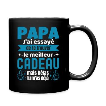 Cadeau Papa Humoristique Drole Papa J'ai Essayé... - Mug uni - noir - Droite