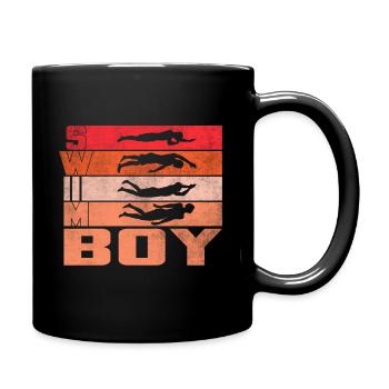 Schwimm Schwimmer Schwimmen Jungs - Tasse einfarbig - Schwarz - Rechts