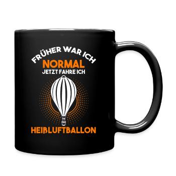 Ballonfahrer Heißluftballon Heissluftballon Pilot - Tasse einfarbig - Schwarz - Rechts