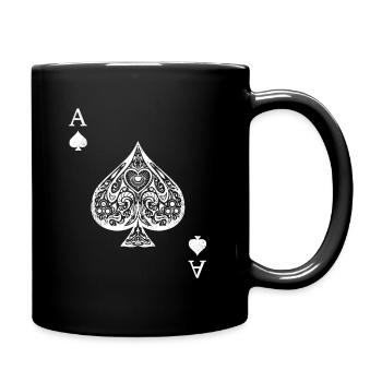 Pik Ass Kostüm Pokerspiel Skat Kartenspiel Karte - Tasse einfarbig - Schwarz - Rechts