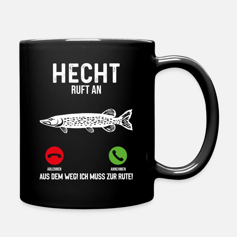 Hecht Angeln - Tasse einfarbig - Schwarz