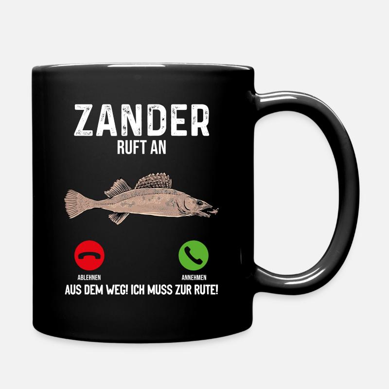 Zander Angeln - Tasse einfarbig - Schwarz