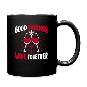 Wein - Tasse einfarbig - Schwarz - Rechts