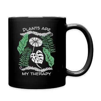 Plant-Therapy, lustiger Spruch, Pflanzen - Tasse einfarbig - Schwarz - Rechts