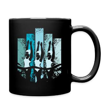 synchronschwimmen Retro - Tasse einfarbig - Schwarz - Rechts