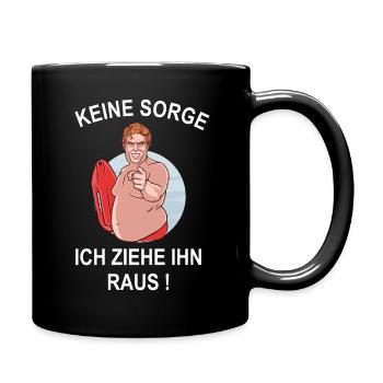 Rettungsschwimmer Bademeister Freibad zweideutig - Tasse einfarbig - Schwarz - Rechts