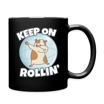 Keep On Rolling Hamster Besitzer - Tasse einfarbig - Schwarz - Rechts