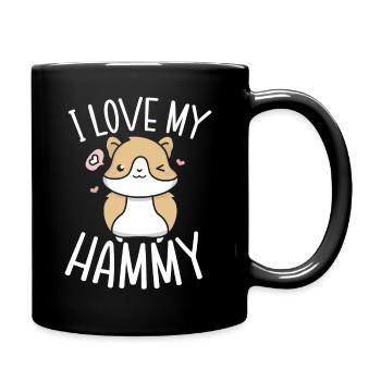 Ich Liebe Meinen Hammy Hamster Besitzer - Tasse einfarbig - Schwarz - Rechts