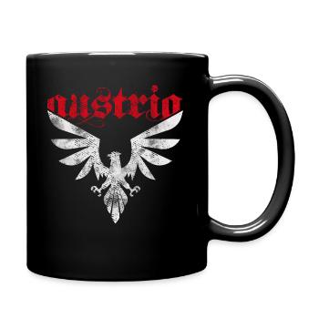 Österreich Adler Wappen - Tasse einfarbig - Schwarz - Rechts