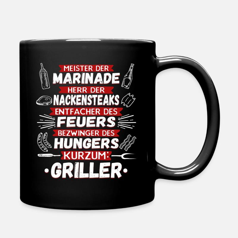 Griller Grillen lustig - Tasse einfarbig - Schwarz
