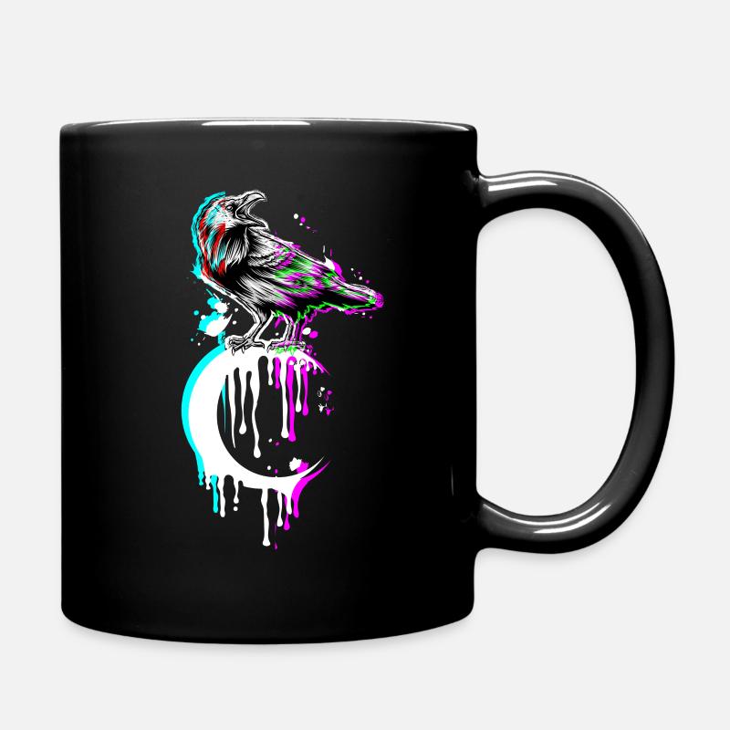 Tarot Card Krähe Moon Vaporwave Okkultes Rabe Goth - Tasse einfarbig - Schwarz