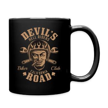 Devil`s Hell Riders Biker Teufel Motorrad Club - Tasse einfarbig - Schwarz - Rechts