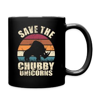 Nashorn Tierrechte - Save The Chubby Unicorns - Tasse einfarbig - Schwarz - Rechts