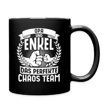 Spruch Opa Und Enkel Das Perfekte Chaos Team - Tasse einfarbig - Schwarz - Rechts