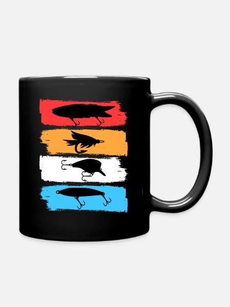 Angler Köder Retro - Tasse einfarbig - Schwarz