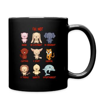 Tierschutz - Tasse einfarbig - Schwarz - Rechts