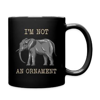 Elefant Tierschutz - Tasse einfarbig - Schwarz - Rechts