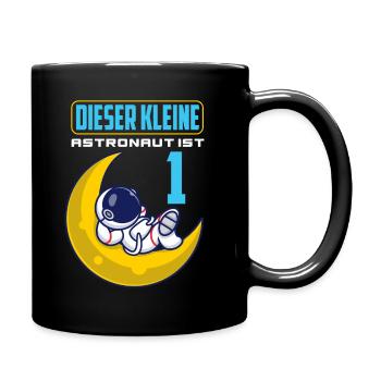 1. Geburtstag 1 Jahr Astronaut Weltraum Party - Tasse einfarbig - Schwarz - Rechts
