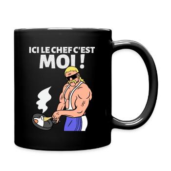 Ici le chef c'est moi ! Chef cuisinier, restaurant - Mug uni - noir - Droite