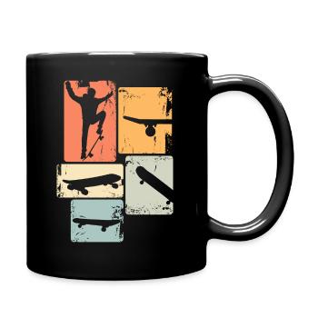 Skater Skateboard Stunt Skater Jungen - Tasse einfarbig - Schwarz - Rechts