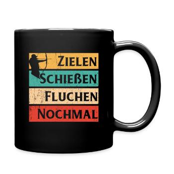 Bogenschießen - Tasse einfarbig - Schwarz - Rechts