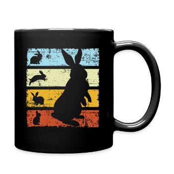 Rabbit Retro - Tasse einfarbig - Schwarz - Rechts