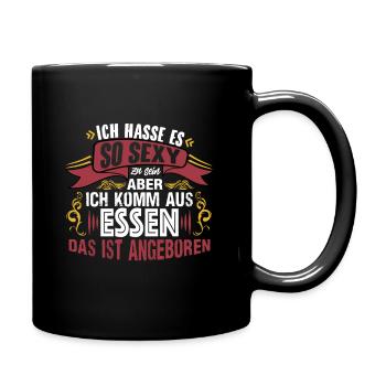 Ich komm aus Essen - Tasse einfarbig - Schwarz - Rechts