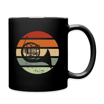 Horn instrument de musique HornSpieler Vintage musiciens - Mug uni - noir - Droite