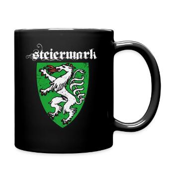 Steiermark Wappen Panther Steirer Bua Madl Retro - Tasse einfarbig - Schwarz - Rechts