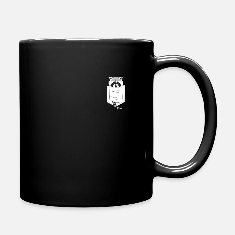 Raccoon in Breast Pocket - Tasse einfarbig - Schwarz