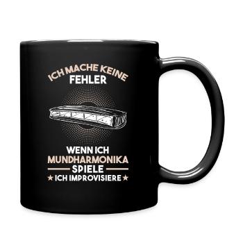 Mundharmonika Musikinstrument Harmonica - Tasse einfarbig - Schwarz - Rechts